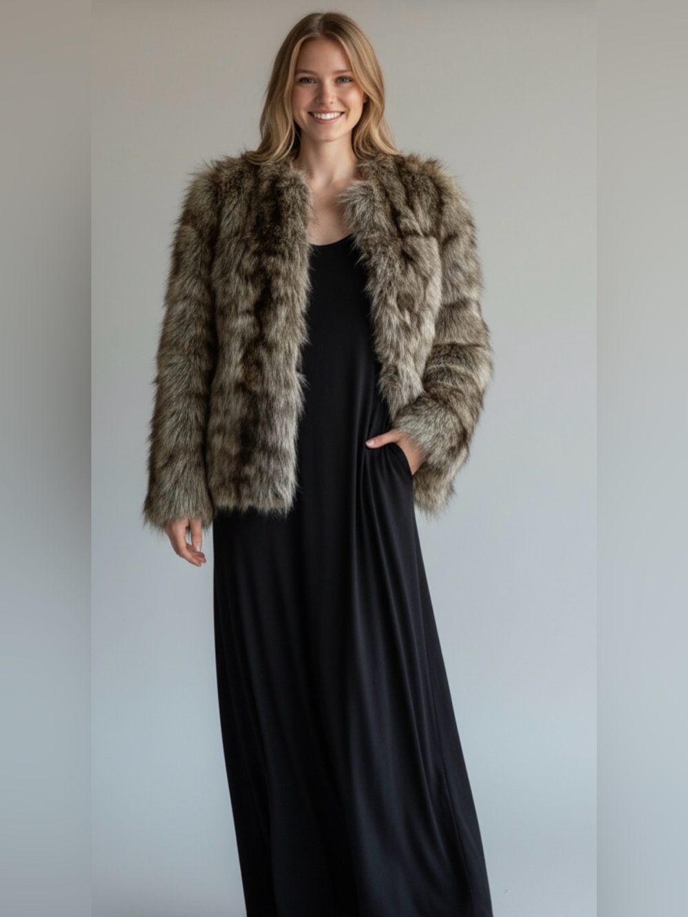 Vintage Genuine Fur Short Jacket in Size M